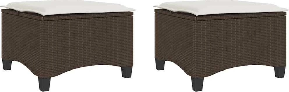 sodo kėdės su pagalvėlėmis 2 vnt Ruda 55x55x36 cm polirotango