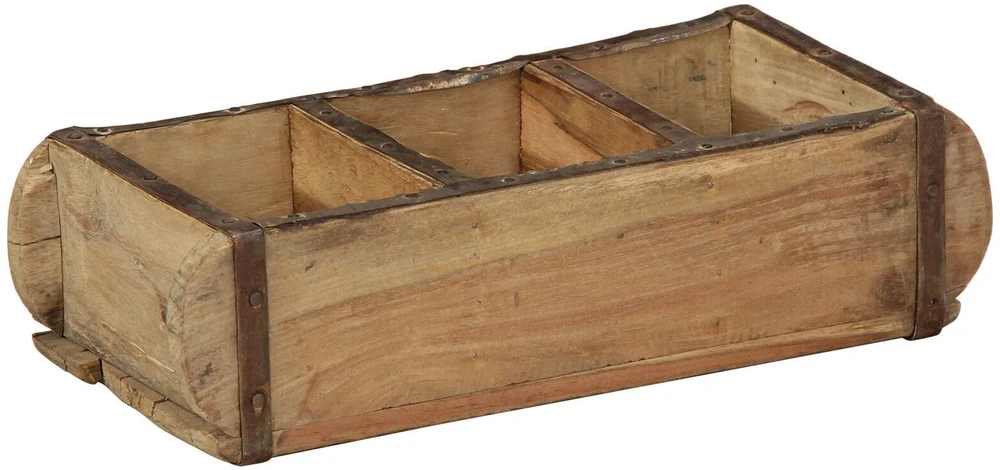 Padėklas 4 vnt. Ruda 30 x 14 x 9 cm Kietas atkurtas medis