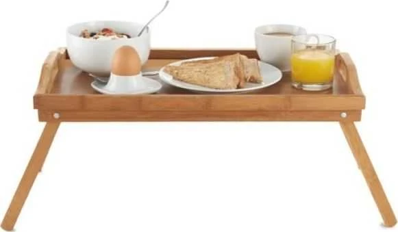 Excellent Houseware Bamboo Pusryčių padėklas, bambuko padėklas su kojelėmis 50x30 cm