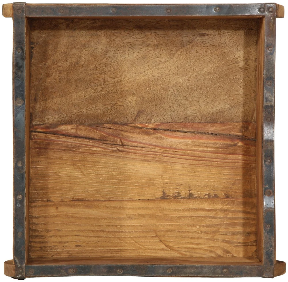 Padėklas 4 vnt. Ruda 29 x 31 x 10 cm Kietas atkurtas medis