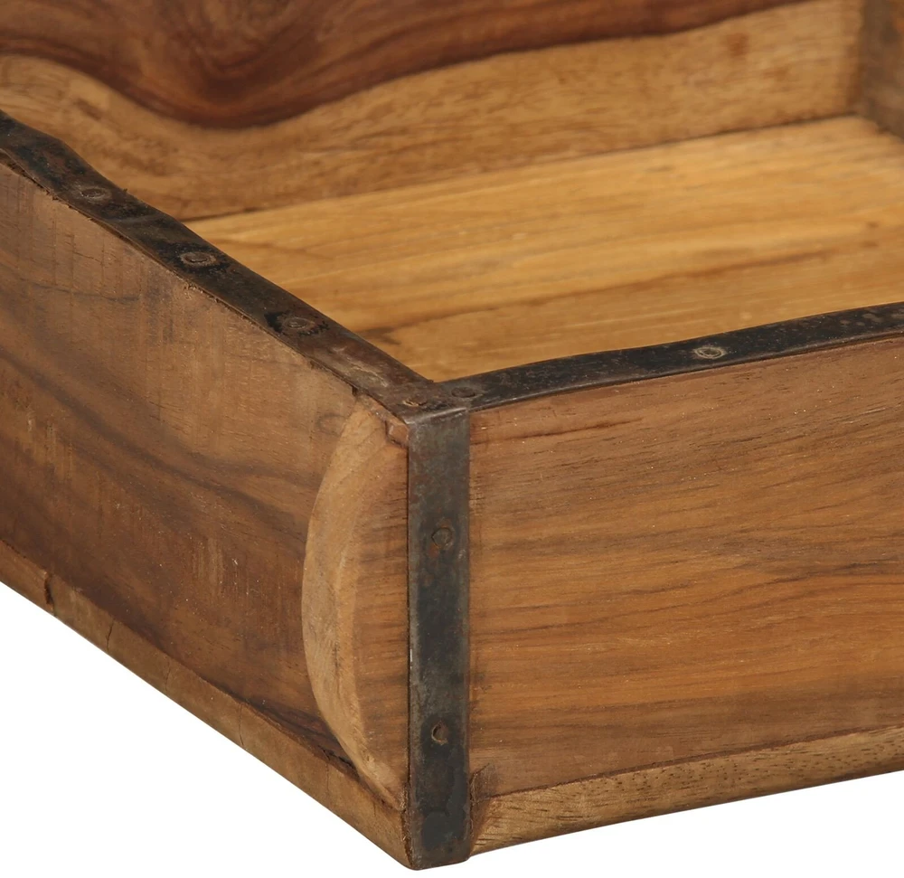 Padėklas 4 vnt. Ruda 29 x 31 x 10 cm Kietas atkurtas medis