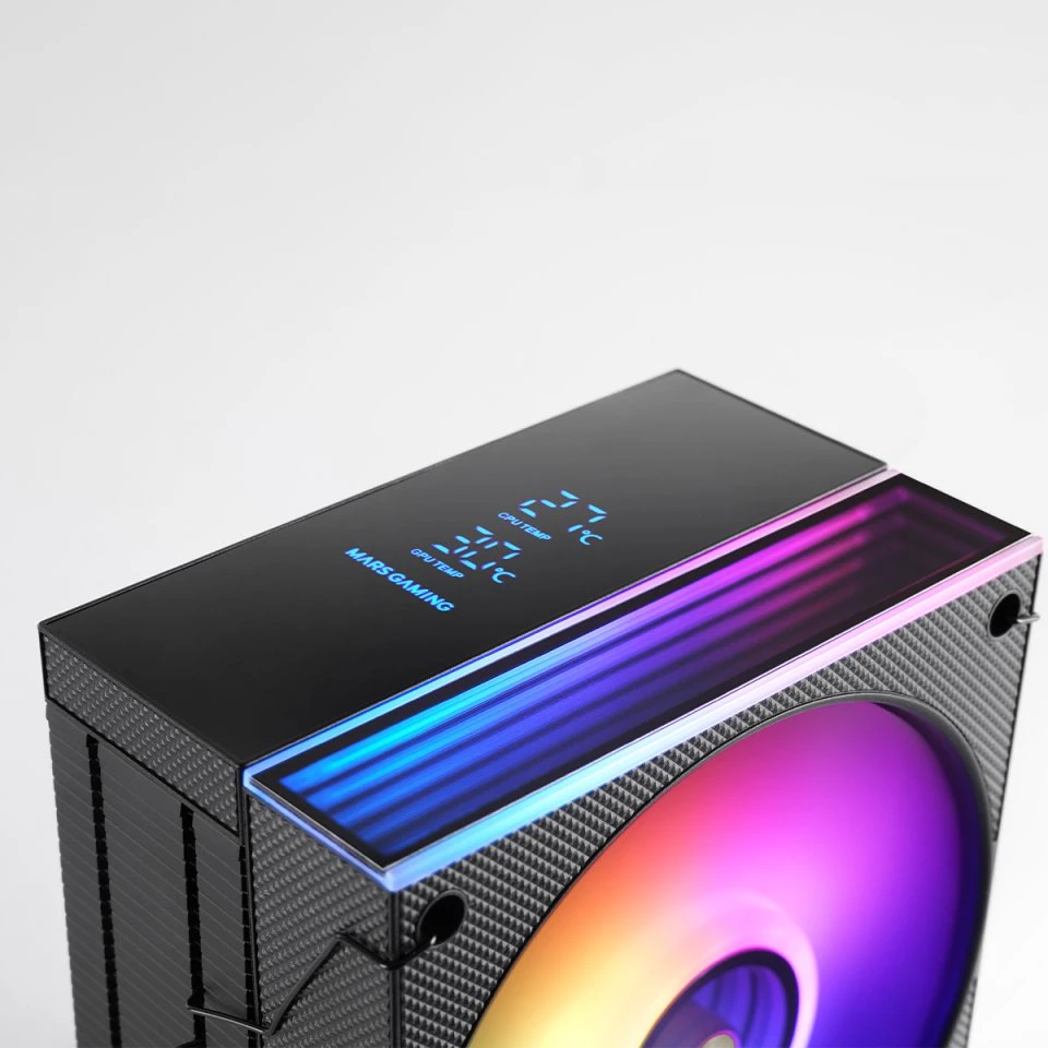 tacens Mars Gaming MCPU-LCD Processor Oro vėsintuvas 12 cm Juodas 1 pc(s)
