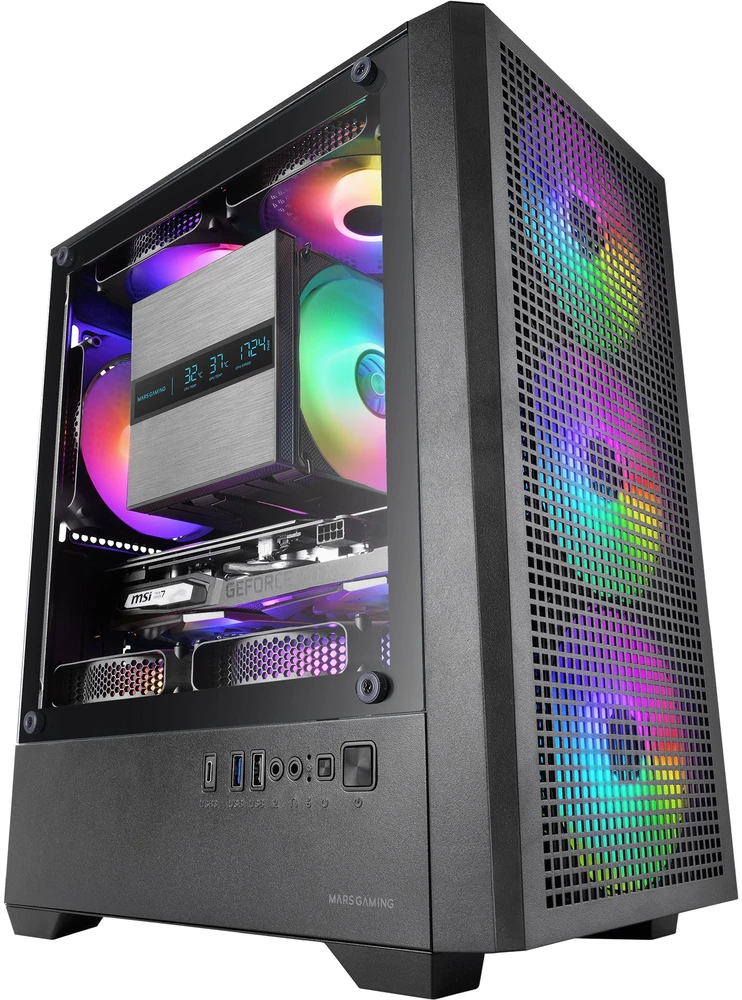 tacens Mars Gaming MCQUANTUM kompiuterio dėklas Midi Tower Juodas