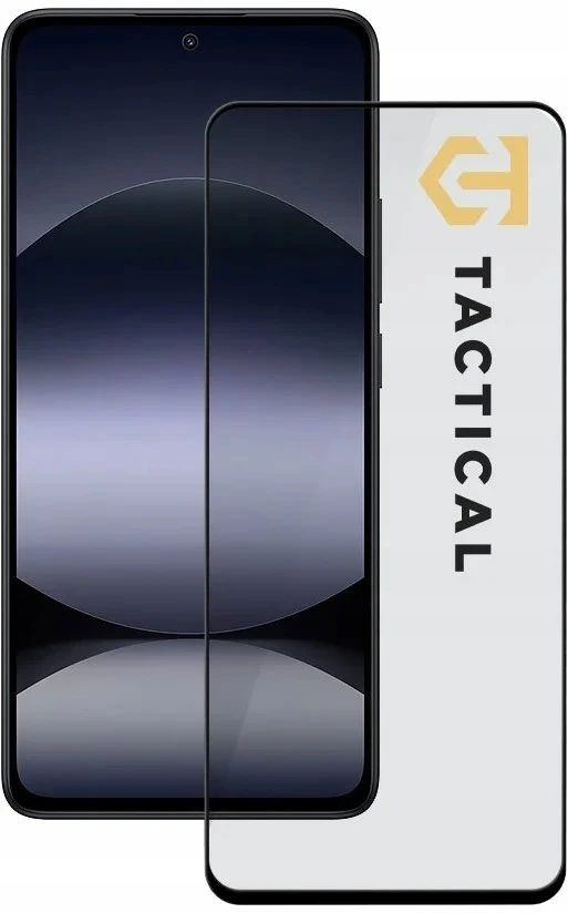 Tactical apsauginis stiklas Shield 5D skirtas Xiaomi Redmi Note 14 4G/5G su juodos spalvos krašteliu