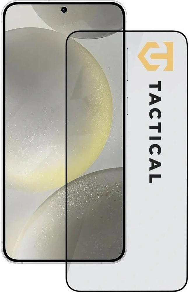 Tactical apsauginis stiklas Shield 5D skirtas Samsung Galaxy S24 su juodos spalvos krašteliu