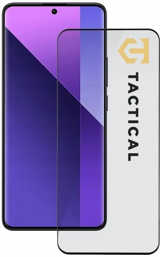 Tactical apsauginis stiklas Shield 5D skirtas Xiaomi Redmi Note 13 Pro+ 5G su juodos spalvos krašteliu