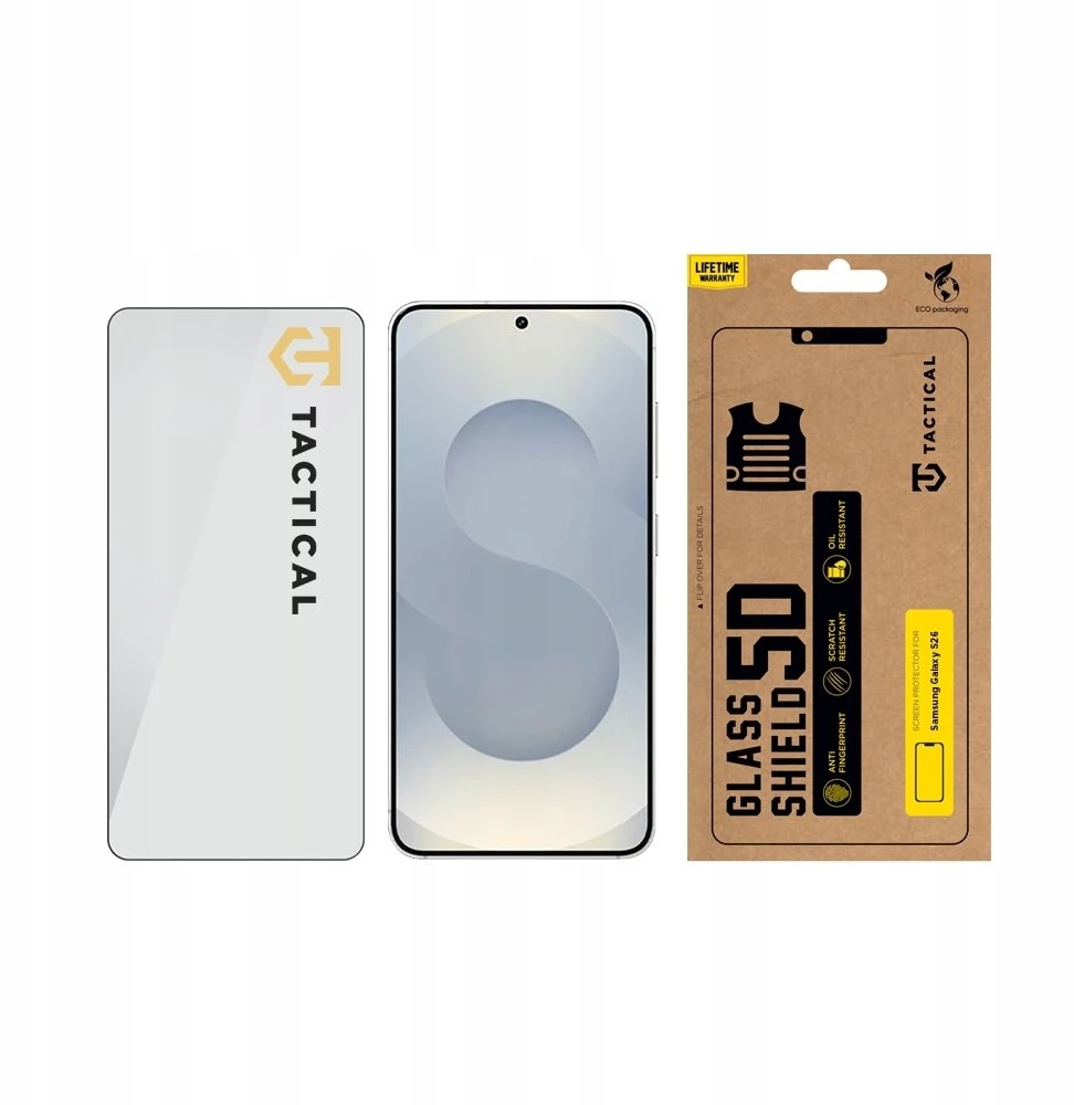 Tactical Apsauginis stiklas Shield 5D skirtas Samsung Galaxy S26 Juodas
