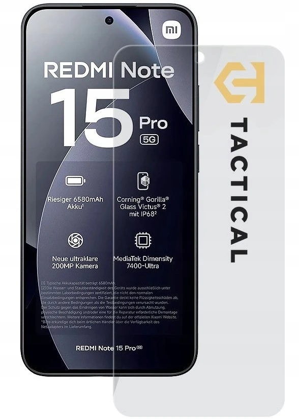 Tactical Apsauginis stiklas Shield 2.5D skirtas Xiaomi Redmi Note 15 Pro Clear