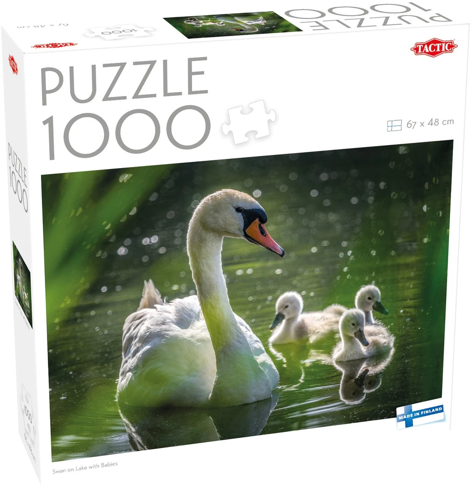 Dėlionė Tactical Tactic Puzzle Lovers Swan on Lake with Babies 1000 pcs puzzle