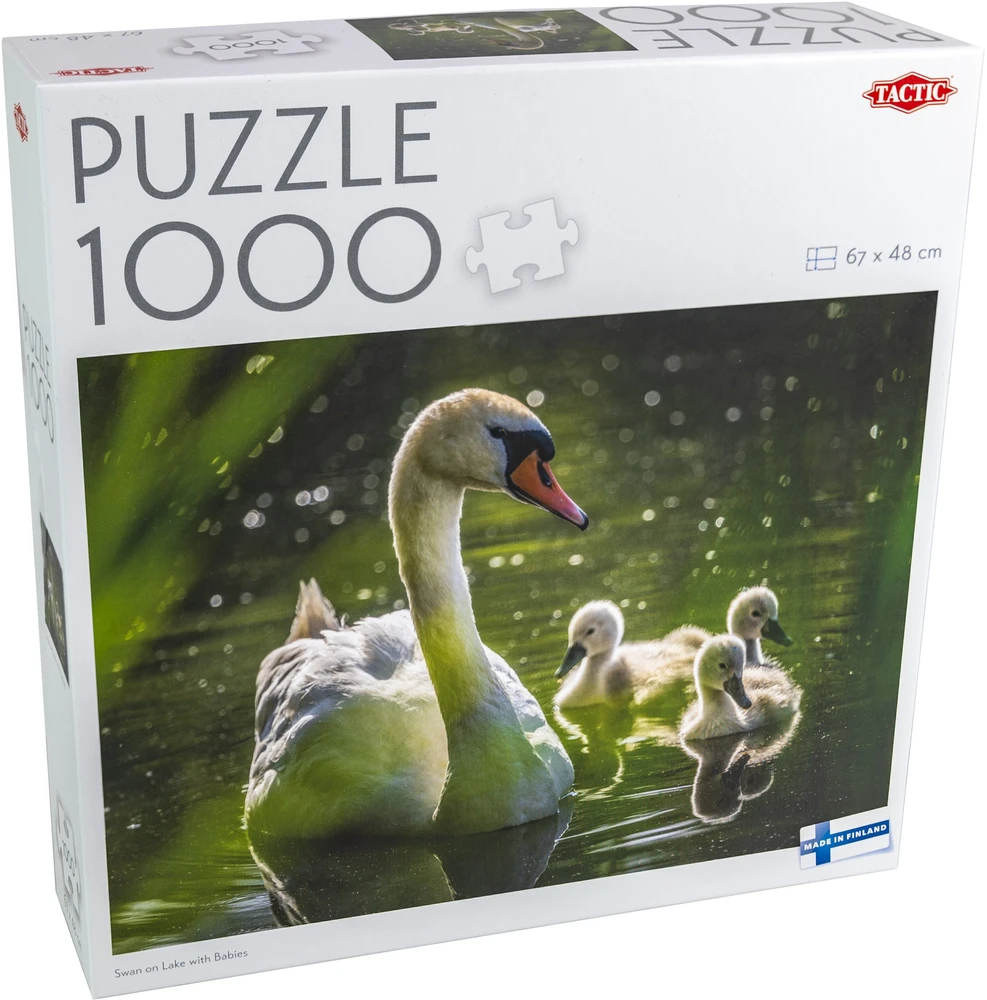 Dėlionė Tactical Tactic Puzzle Lovers Swan on Lake with Babies 1000 pcs puzzle