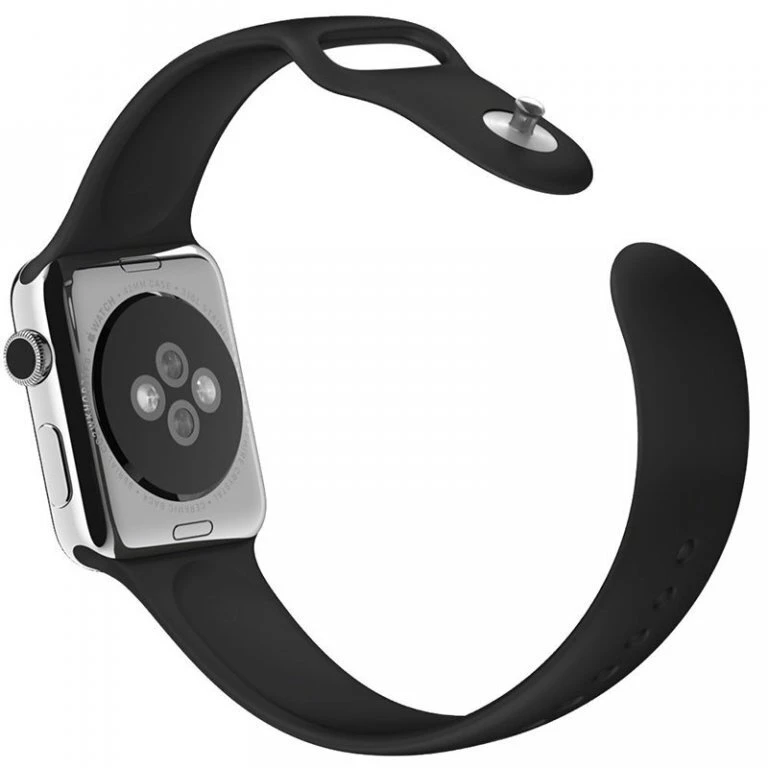 Tactical Išmaniojo laikrodžio Apple silikoninis dirželis, Juodos spalvos, 42/44/45mm
