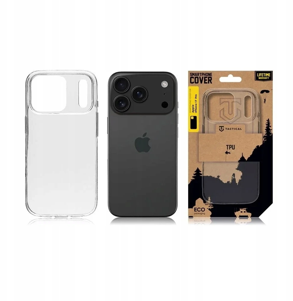 Tactical TPU dėklas skirtas Apple iPhone 17 Pro skaidrus