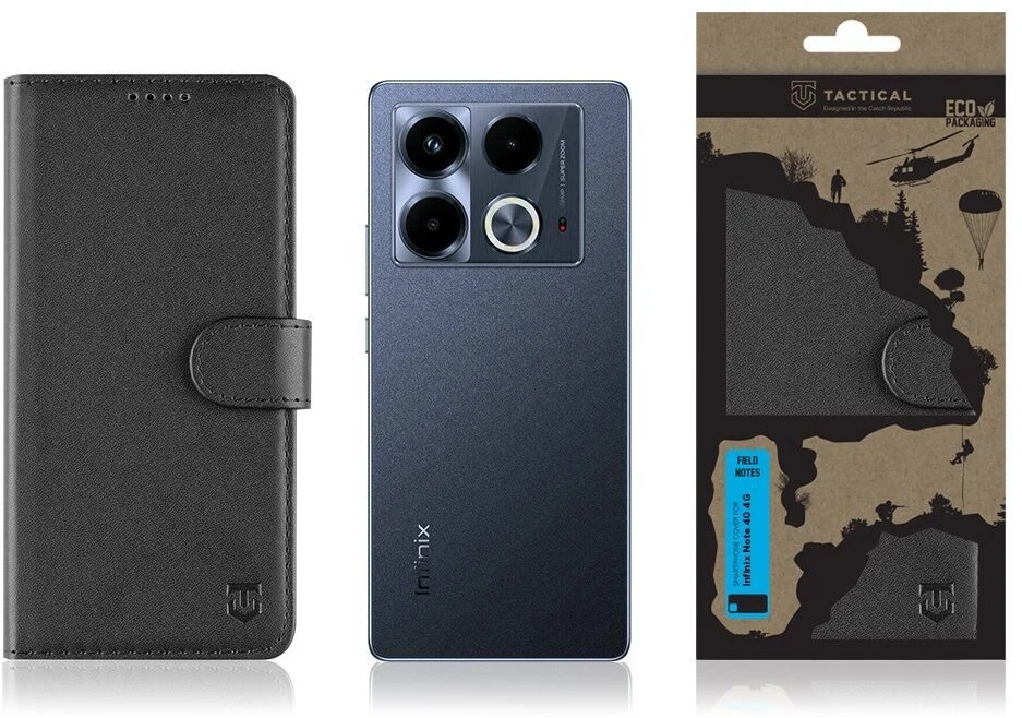 Tactical Field Notes skirtas Infinix Note 40 4G dėklas telefonui juodos spalvos