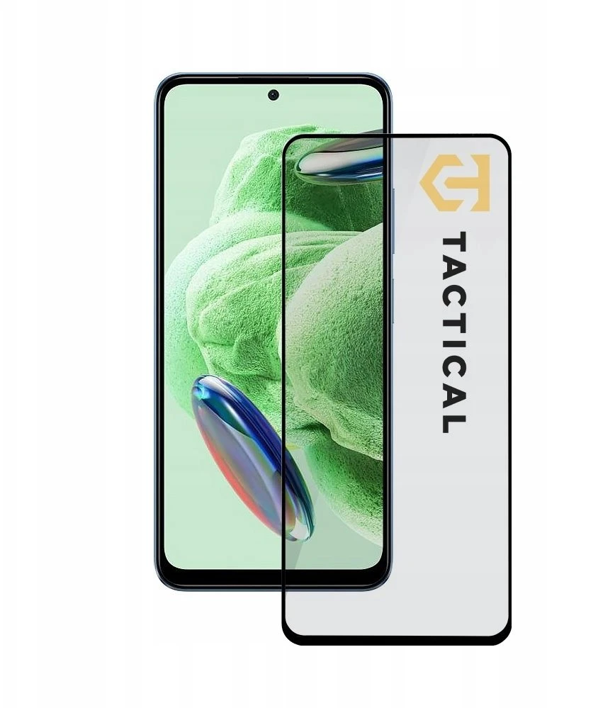 Tactical apsauginis stiklas Shield 5D skirtas Xiaomi Redmi Note 12 5G su juodos spalvos krašteliu