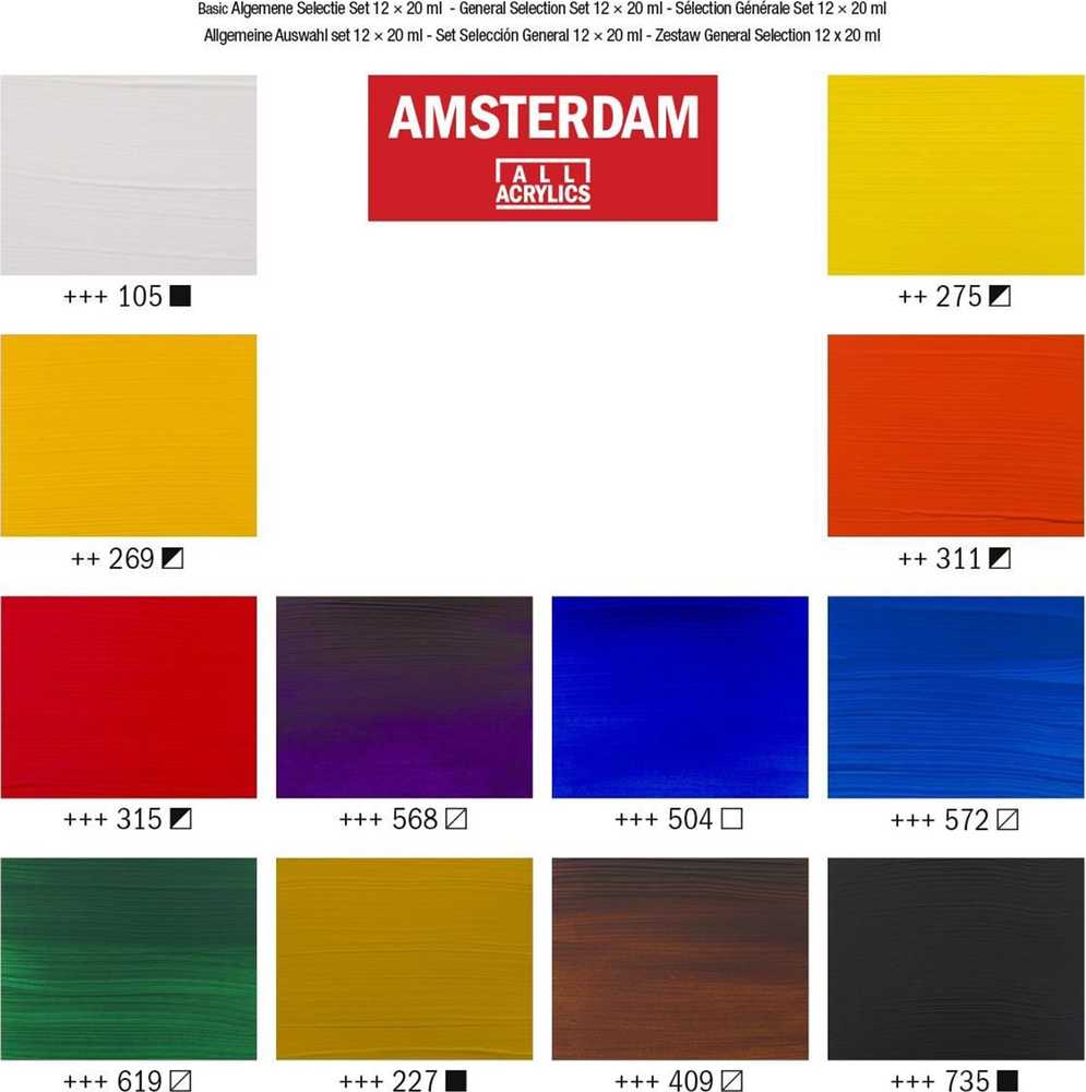 Talens Talens Amsterdam Standartiniai akriliniai dažai 12x20ml