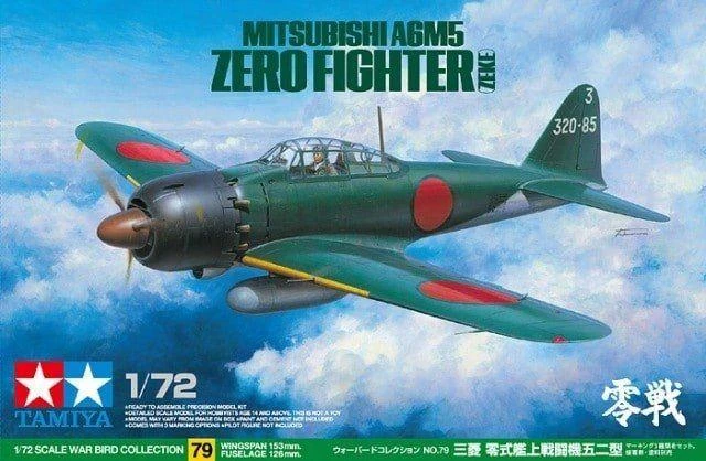 Tamiya Mitsubishi A6M5 Zero naikintuvas 1/72 plastikinis modelis 60779