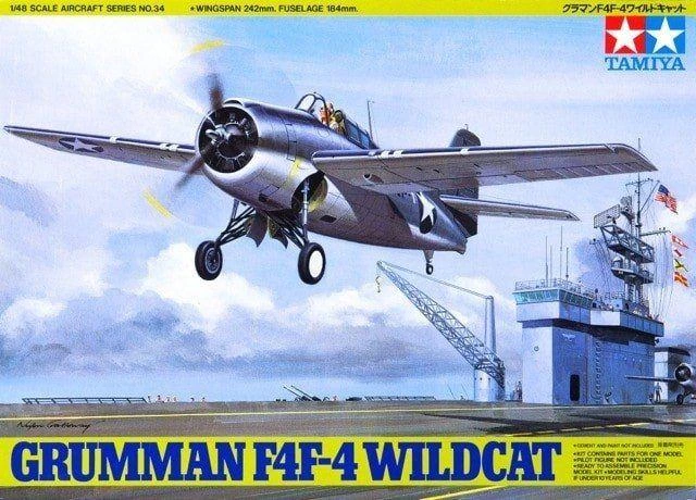 Tamiya Grumman F4F-4 Wildcat 1/48 plastikinis lėktuvo rinkinys