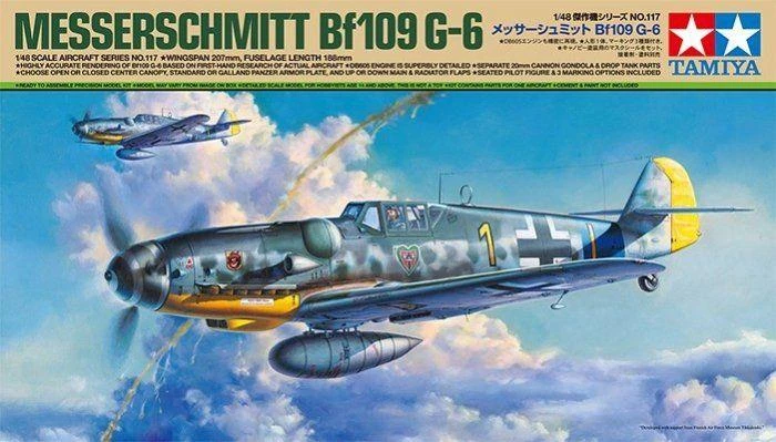 Tamiya Messerschmitt Bf 109 G-6 1/48 plastikinis surenkamas lėktuvo modelis