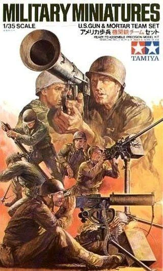 „Tamiya“ – JAV ginklų ir minosvaidžio komandos rinkinys, 1/35, 35086, spalvotas