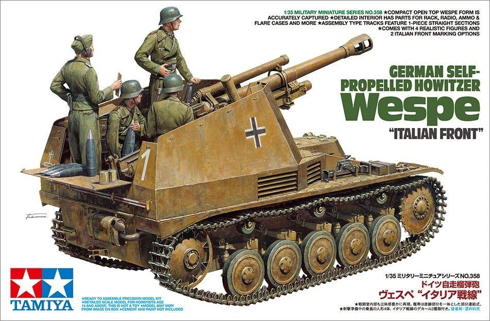 Tamiya Wespe – vokiečių savaeigė haubica 1/35, plastikinis modelis 35358