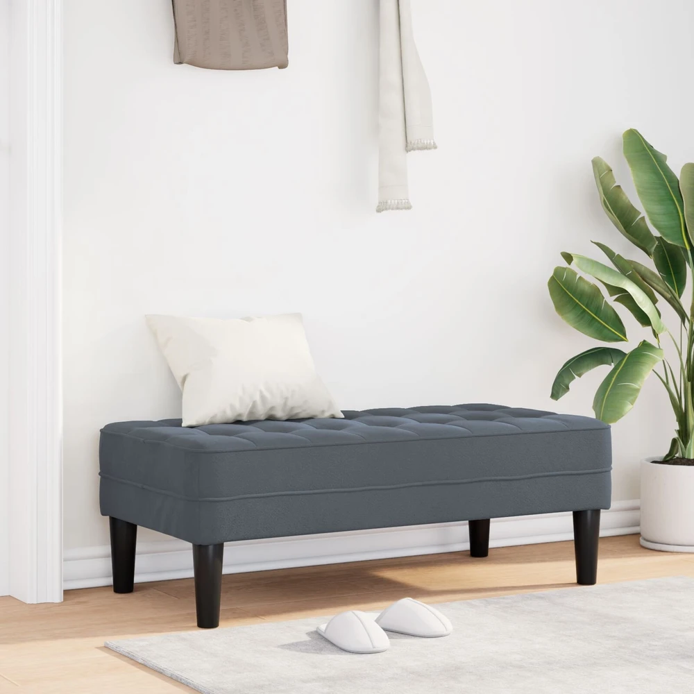 suoliukas su pagalve Tamsiai pilka 113 x 57 x 39 cm Aksomas