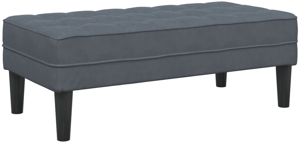 suoliukas su pagalve Tamsiai pilka 113 x 57 x 39 cm Aksomas