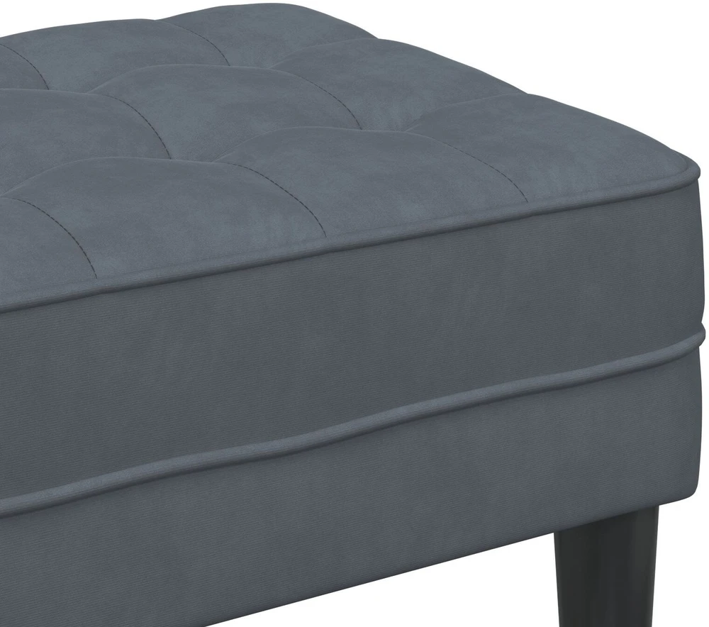 suoliukas su pagalve Tamsiai pilka 113 x 57 x 39 cm Aksomas