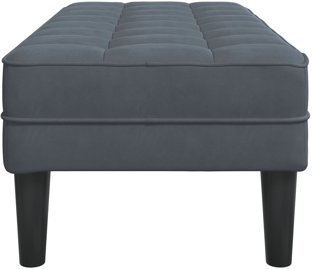 suoliukas su pagalve Tamsiai pilka 113 x 57 x 39 cm Aksomas
