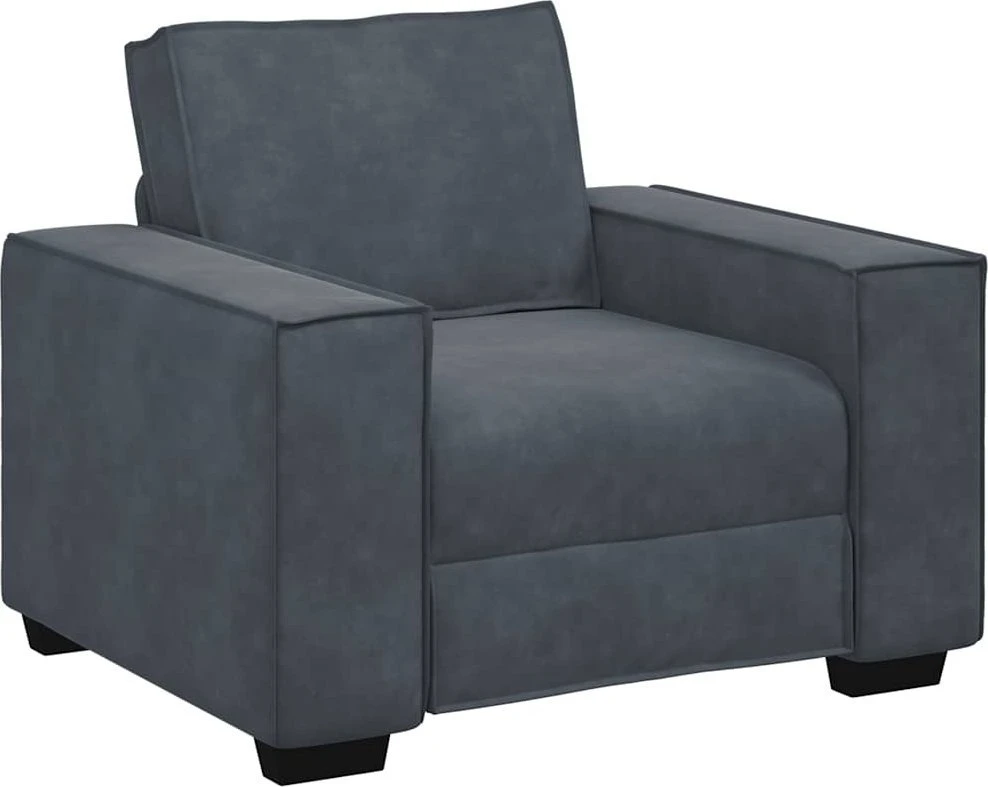 Sofa-kėdė, tamsiai pilka, 100x78x84 cm, aksomas