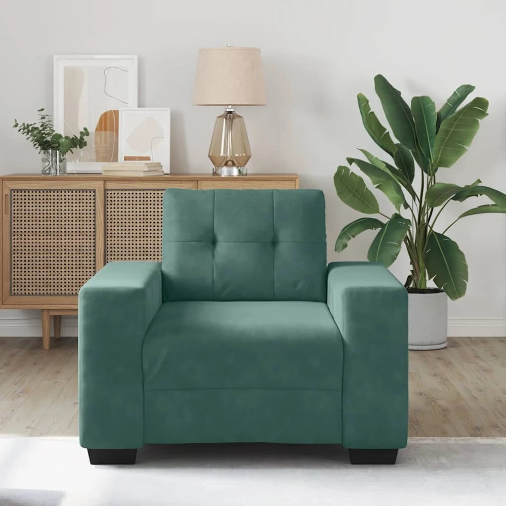 Sofa Sofos krėslas, tamsiai žalias, 100x78x80 cm, aksomas