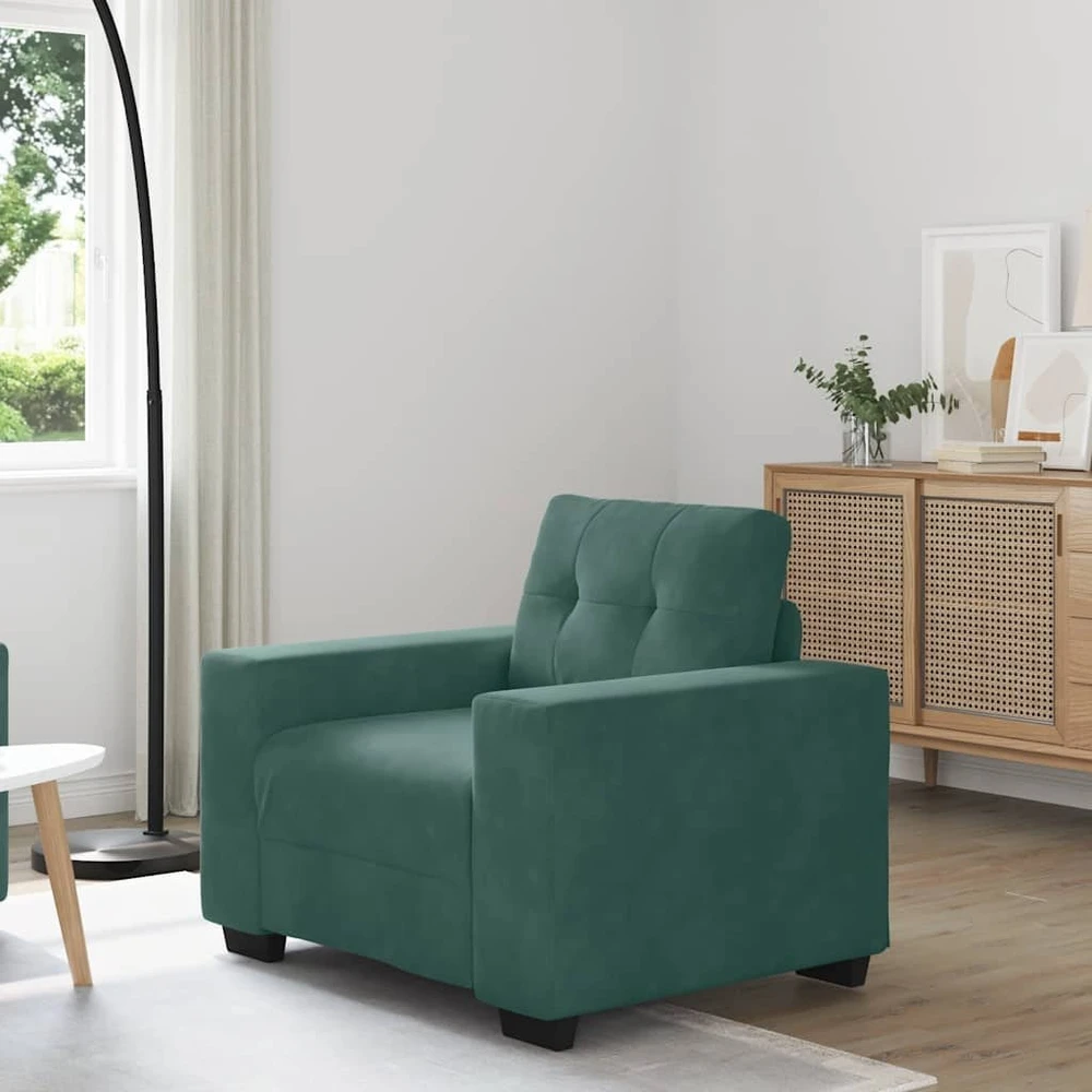 Sofa Sofos krėslas, tamsiai žalias, 100x78x80 cm, aksomas