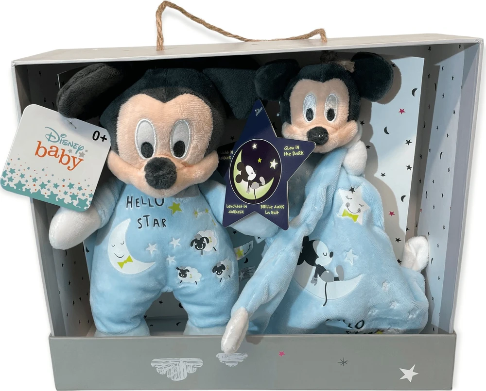 Tamsoje šviečiantis pliušas ir antklodė „Simba Mickey Mouse“ (dovanų dėžutė)