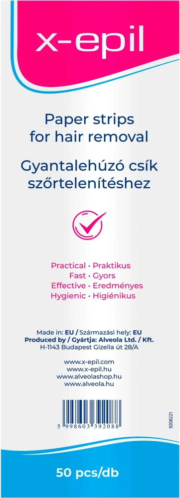 X-Epil Silky Finish Depiliacijos vaško juostelės, 50 vnt.