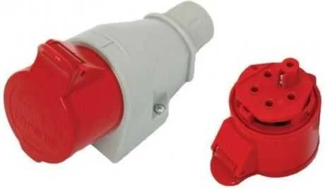 „Tarel“ fiksuotas montavimo lizdas 32A 400 V raudonas 3P+N+E IP44 (EX-TGN-127)