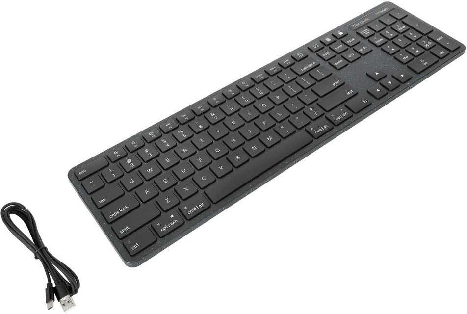 Klaviatūra Targus EcoSmart* pilno dydžio antybakteryjna USB QWERTY GB Juodas (AKB874UK)