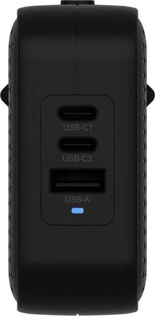 Targus „Hyper HyperJuice“ 70 W USB-C GaN kelioninis įkroviklis (3C+1A) - Juodas | Hyper