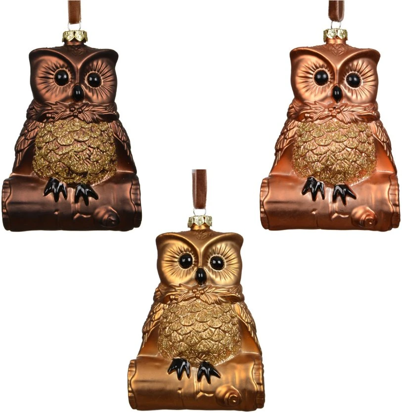 Tashka Nežinomas Eglutės žaisliukas Decoris Owl, rudas, 10 cm