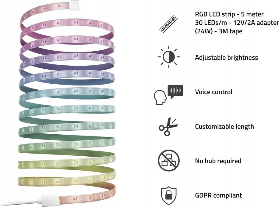 Hombli - išmanioji LED juostelė RGB 5m