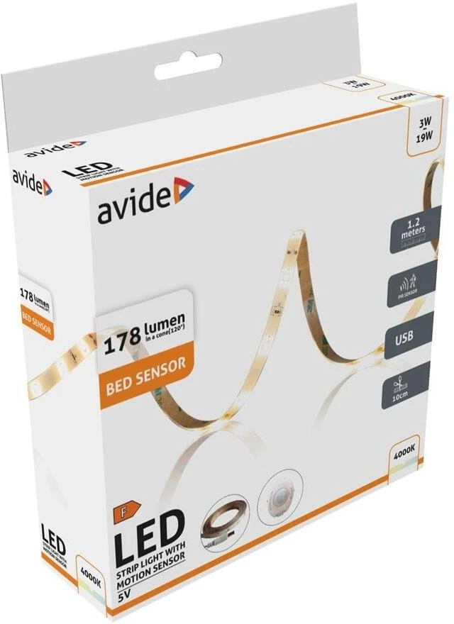 Taśma LED Avide Avide ALBED5V-SEN-3W-S lampki taśmowe led Taśma led uniwersalna 1200 mm