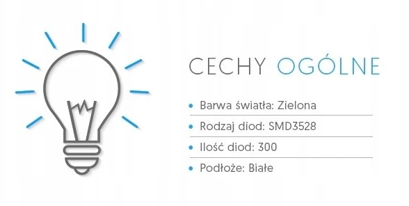 „Ecolight PS“ LED juostelė ECO* diodų girlianda IP65, žalia, 60 SMD3528 diodų, 5m, baltas substratas.