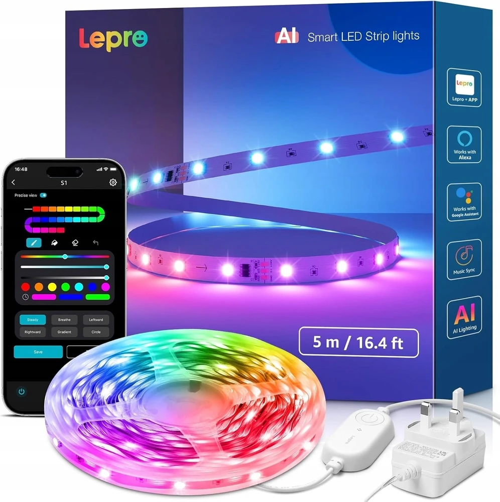 Lepro S1 5m Wi-Fi Bluetooth RGBIC LED Strip