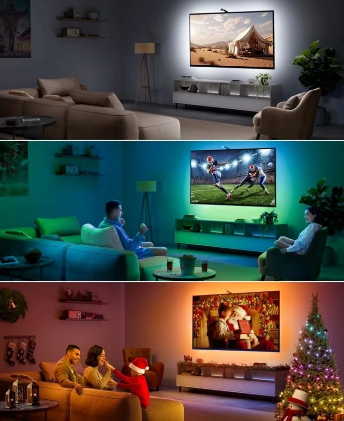 Govee H6097 TV Backlight 3 Lite | pašvietimas dla TV 40-50 cali, RGBICW, Wi-Fi+Bluetooth