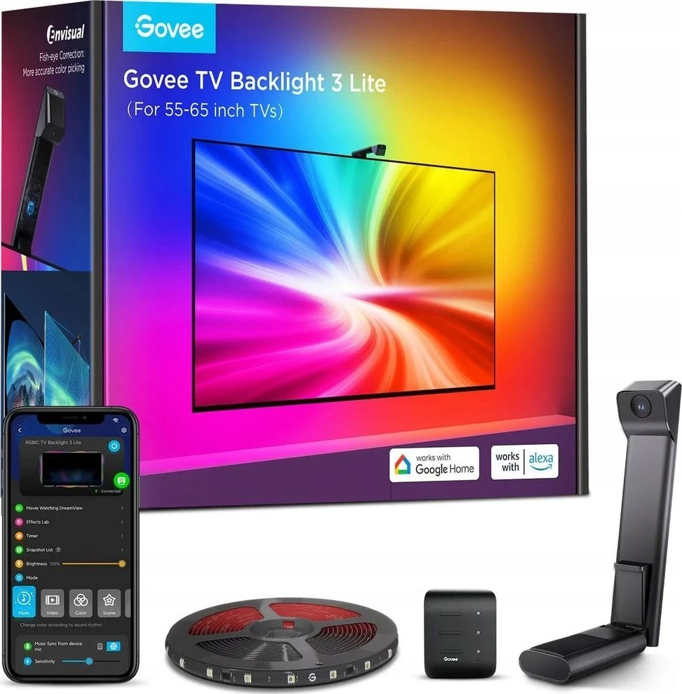 Govee H6097 TV Backlight 3 Lite | pašvietimas dla TV 40-50 cali, RGBICW, Wi-Fi+Bluetooth