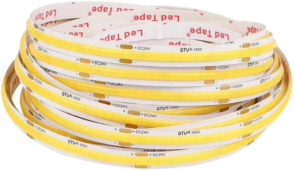 GTV LED juosta COB 24V, 320LED/m, 8mm, 8W/m, be gelio, neutralios baltos spalvos, 2x1m mini st