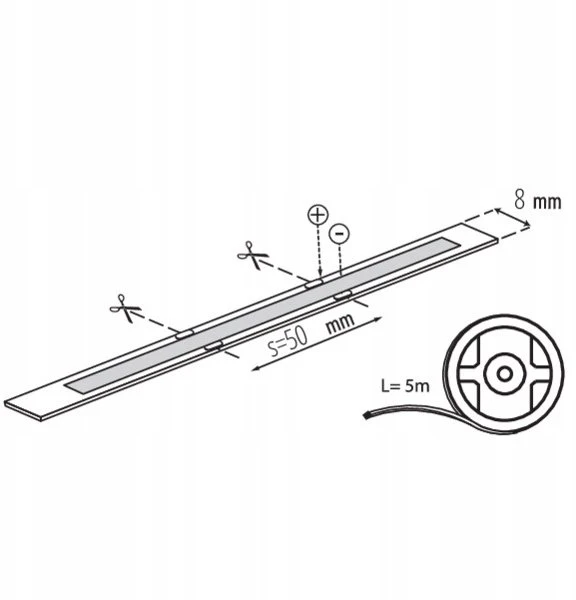 Kanlux LED juosta LED juosta 12V LCOBC 10W/M 12IP00-CW 1000lm/m 6500K Ra90 ritė 50mb