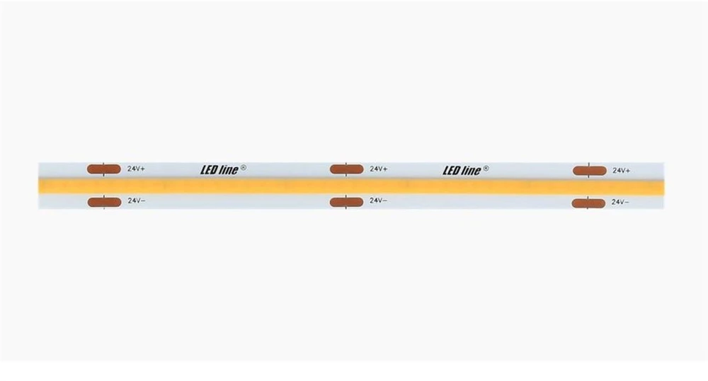 LED juosta 24Vdc, 18W/m, COB 480LED/m, 1440lm, šiltai balta 2700K, IP20, 180°, LED LINE
