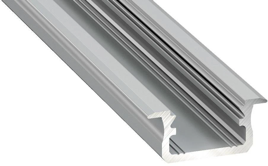 Led Line Prime LED profilio komplektas, 3m, įleidžiamas, anoduotas, su baltu dangteliu ir aklėmis