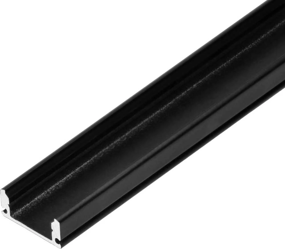 Orno Aliuminio profilis LED juostoms, 2000 x 17 x 7 mm, paviršinis montavimas, juodas