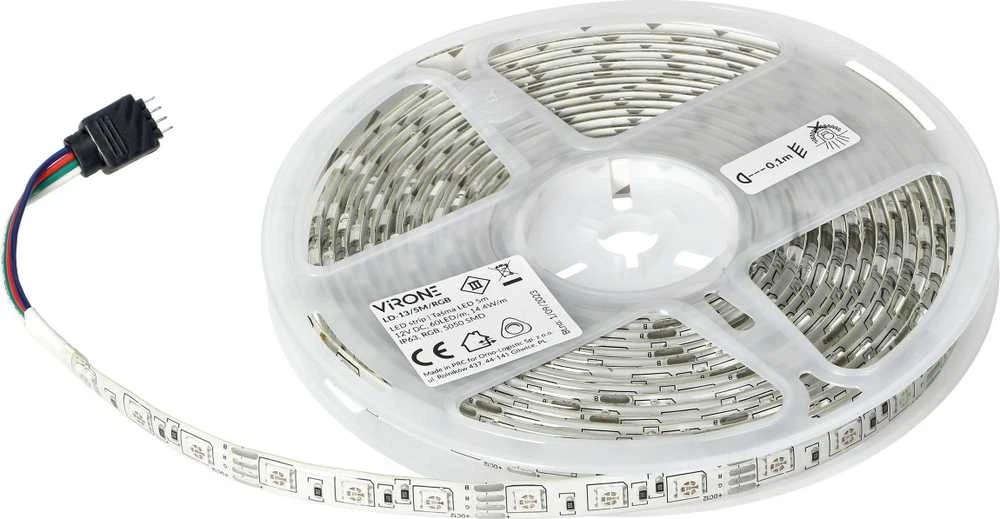 Orno Taśma LED juosta 12V, 5050, 60L/m, 210lm/m, 14.4W/m, IP63, RGB, 5m
