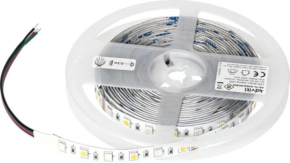 Orno Taśma LED 12V, Samsung lustų rinkinys 5050, 60L/m, 330lm/m, 14,4W/m, IP20, RGBW, 5m